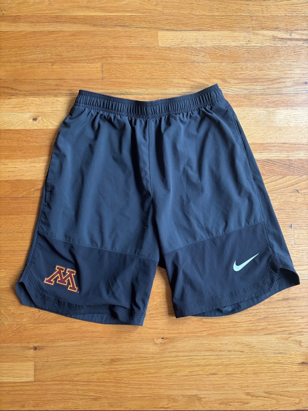 Nike Men’s Black Athletic Shorts with Maroon & Gold Minnesota M Logo